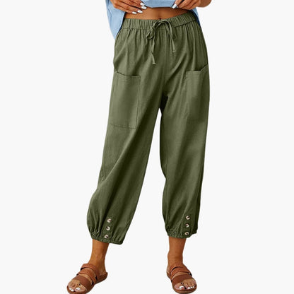 Women's Casual Drawstring Pants with Side Pockets