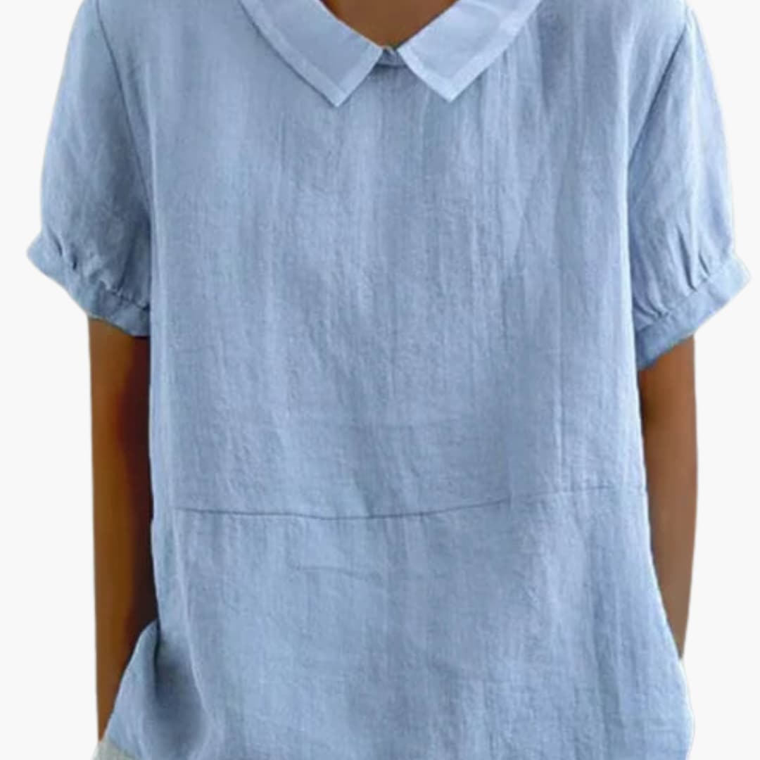 Women's Cotton Blouse Short Sleeve - Vonnera