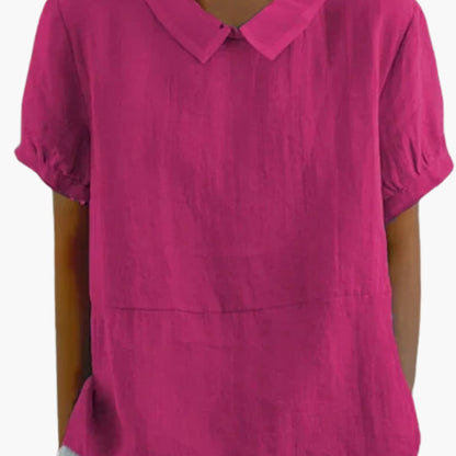 Women's Cotton Blouse Short Sleeve