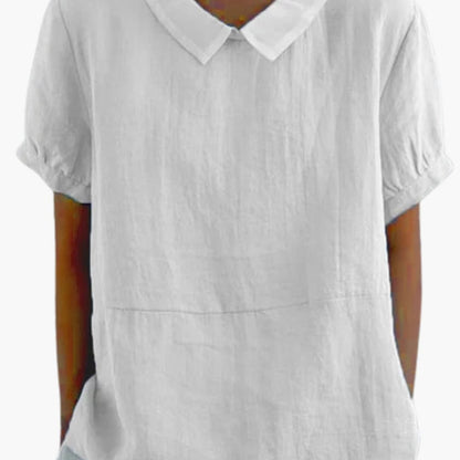 Women's Cotton Blouse Short Sleeve