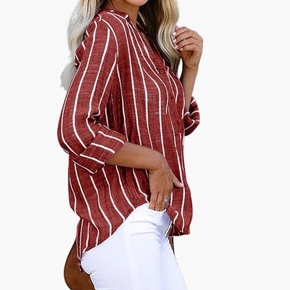 Women's Classic Striped Long Sleeve Shirt - Vonnera