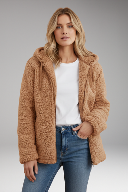Women's Hooded Coat Textured