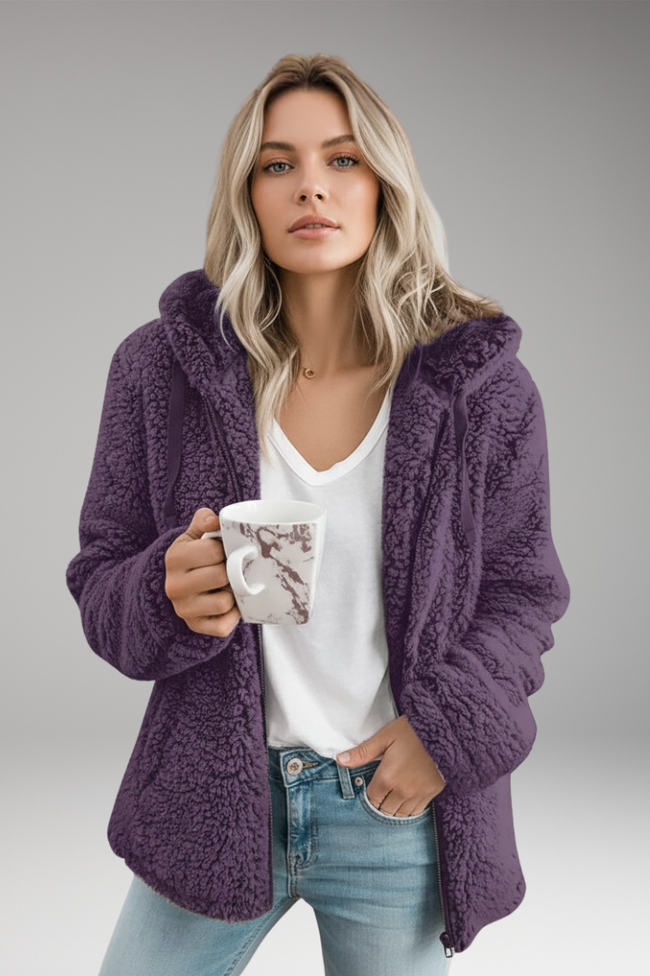 Women's Hooded Coat Textured