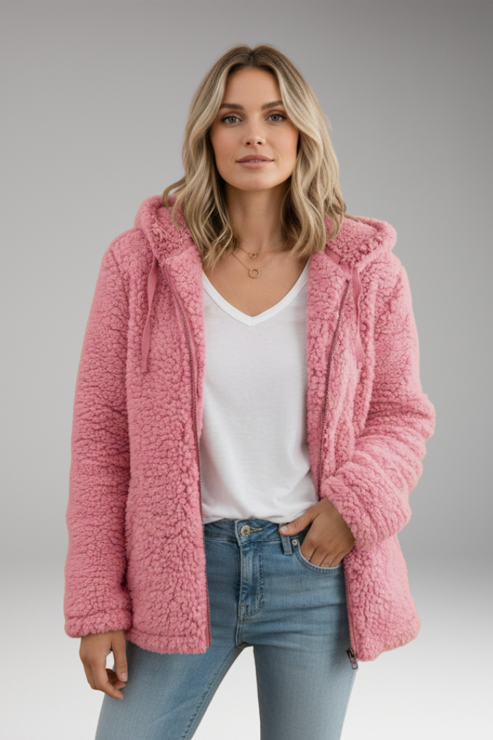 Women's Hooded Coat Textured