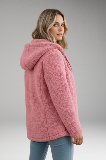 Women's Hooded Coat Textured