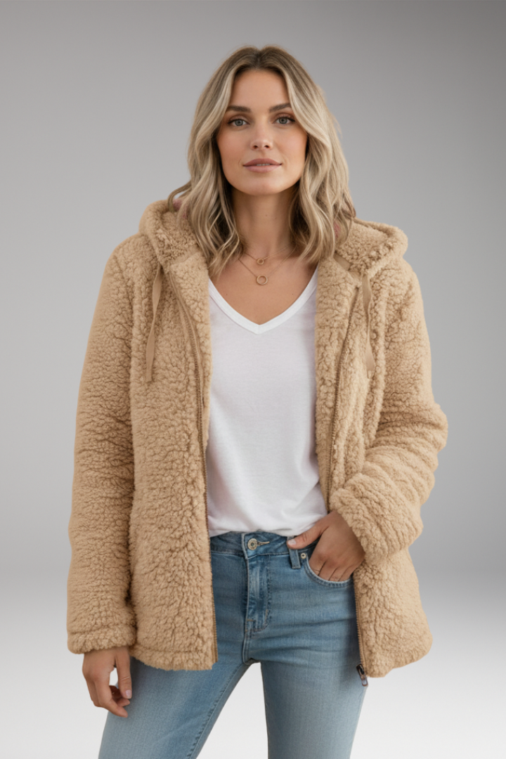 Women's Hooded Coat Textured