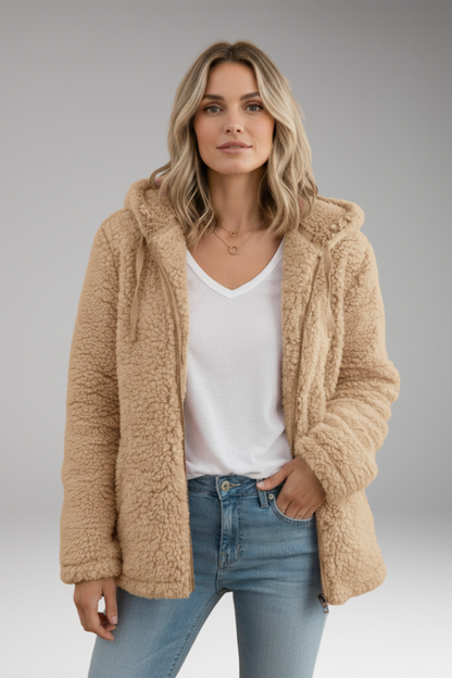 Women's Hooded Coat Textured