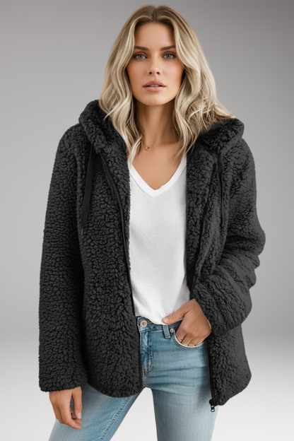 Women's Hooded Coat Textured
