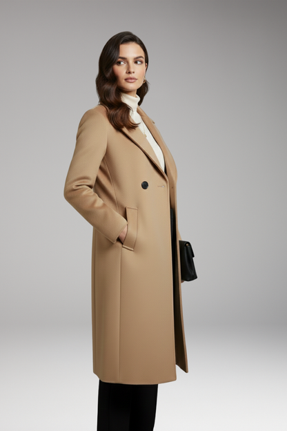 Women's Notched Collar Button Coat