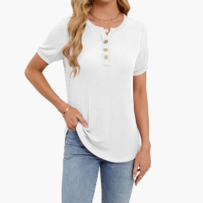 Women's Short Sleeve V-Neck T-Shirt Blend - Vonnera