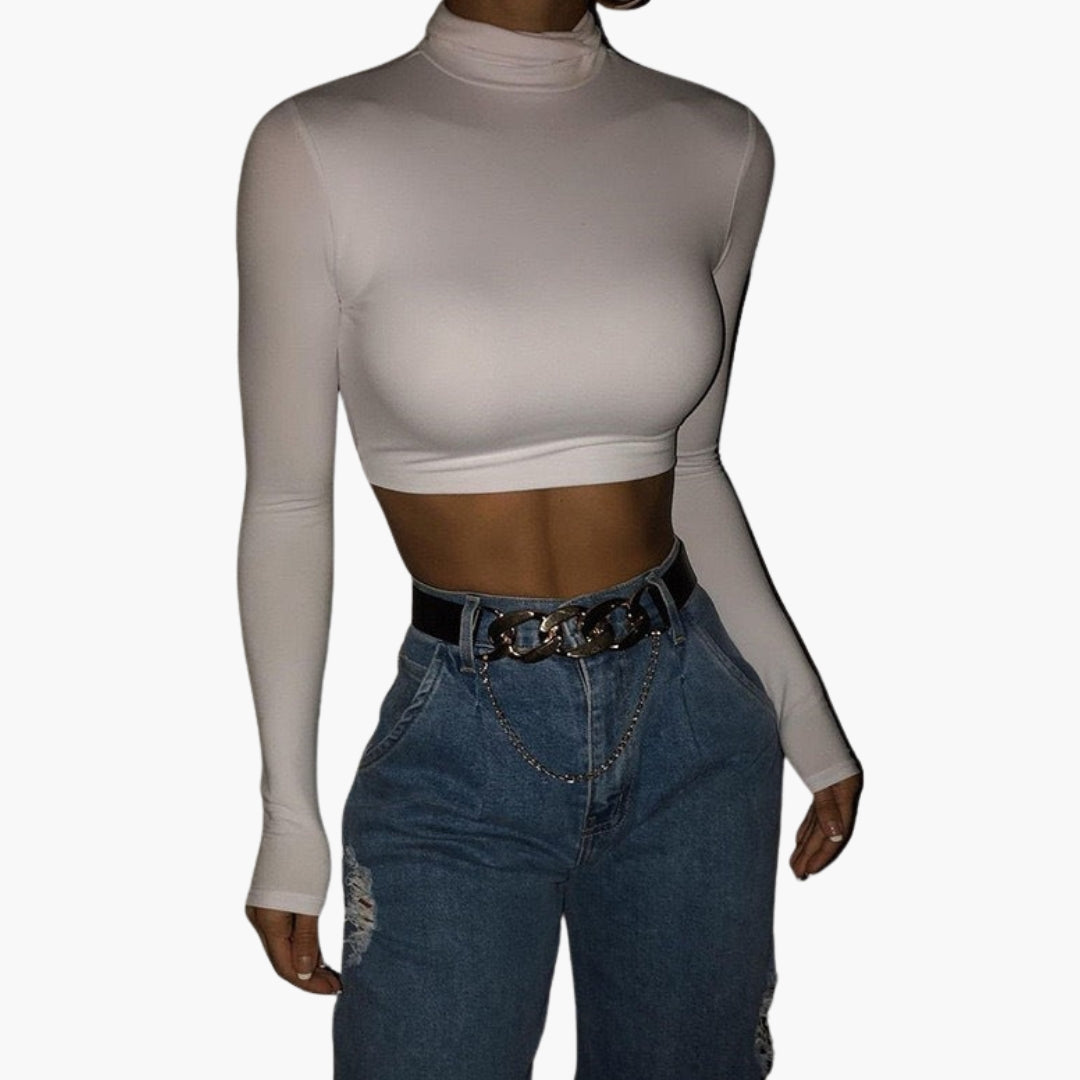Women's Long Sleeve Crop High Collar - Vonnera