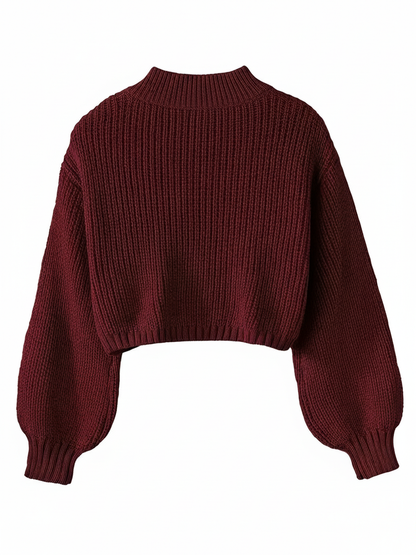 Women's Cropped Crew Neck Sweater