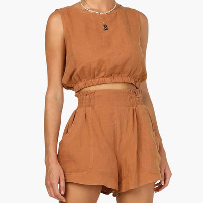Women's Two-Piece Drawstring And Shorts Set