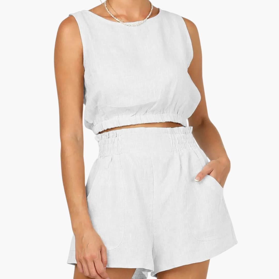 Women's Two-Piece Drawstring And Shorts Set