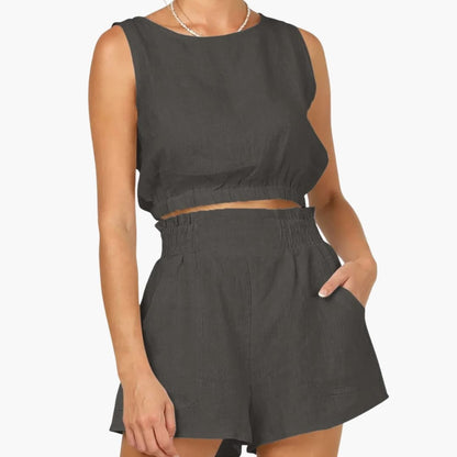 Women's Two-Piece Drawstring And Shorts Set