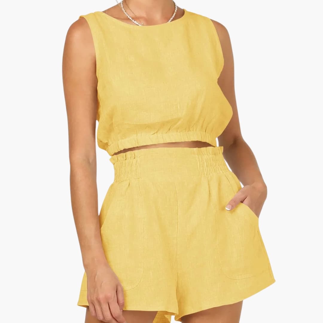Women's Two-Piece Drawstring And Shorts Set