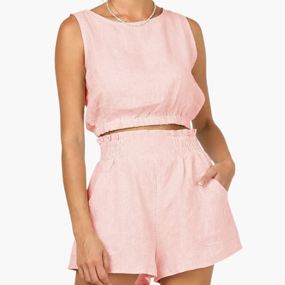 Women's Two-Piece Drawstring And Shorts Set