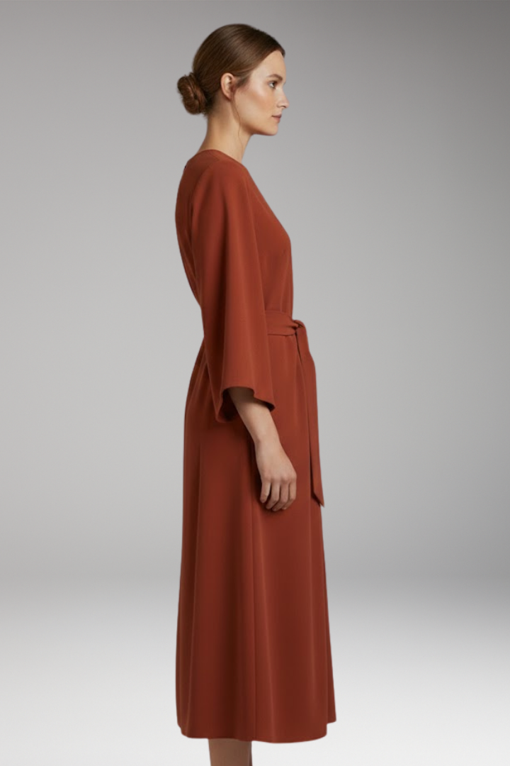Women's Lantern Sleeve Dress with Belt