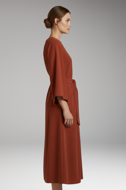 Women's Lantern Sleeve Dress with Belt
