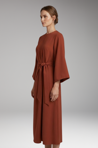 Women's Lantern Sleeve Dress with Belt