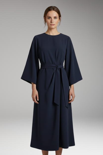 Women's Lantern Sleeve Dress with Belt