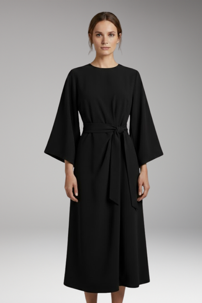 Women's Lantern Sleeve Dress with Belt