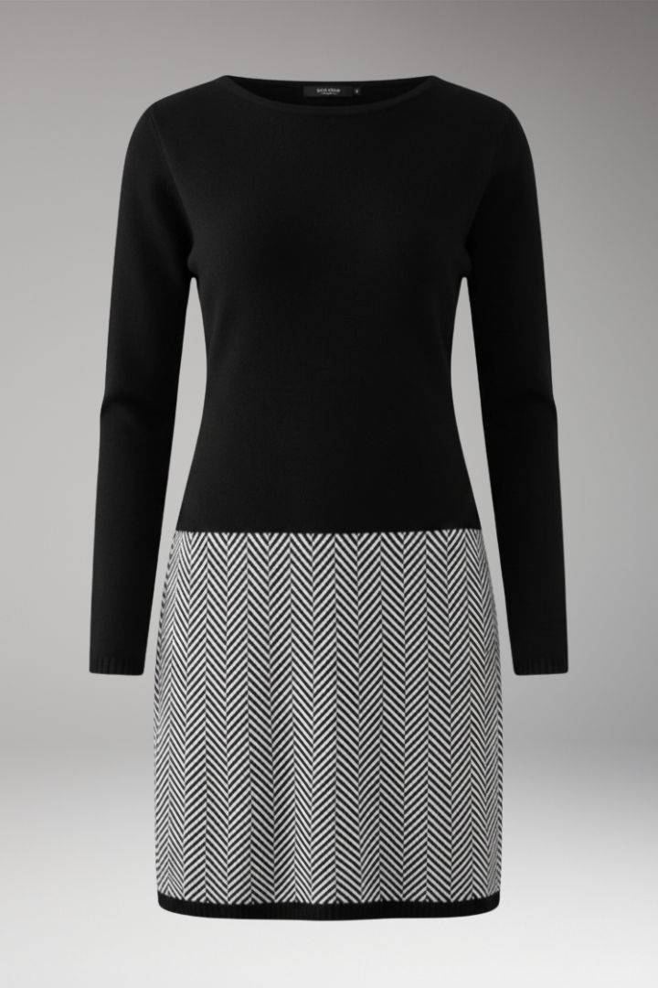 Women's Long Sleeve Houndstooth Dress - Vonnera