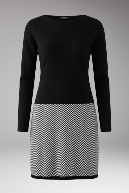 Women's Long Sleeve Houndstooth Dress - Vonnera