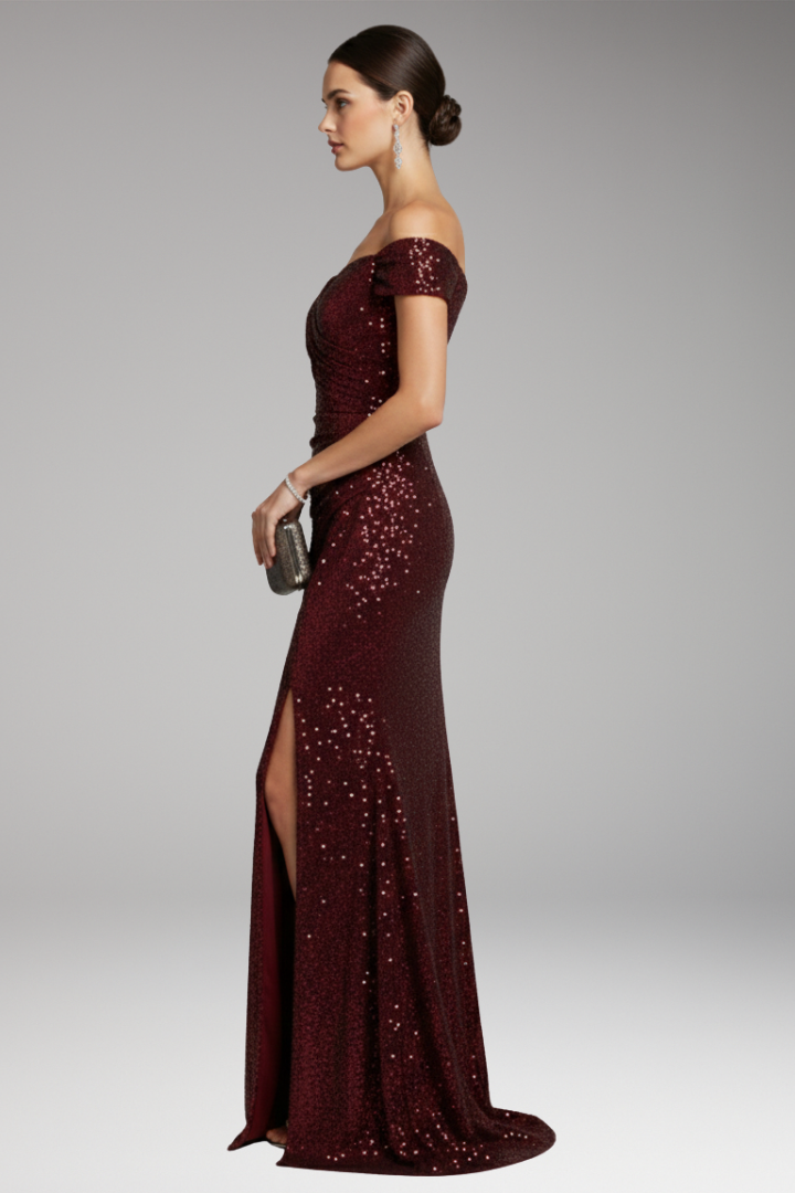 Women's Off Shoulder Sequin Dress