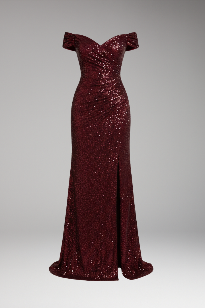 Women's Off Shoulder Sequin Dress - Vonnera