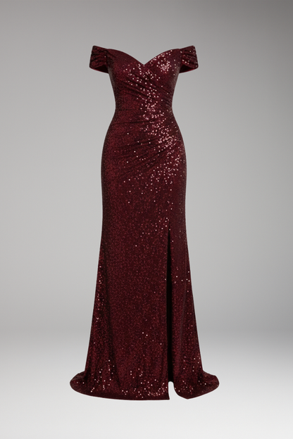 Women's Off Shoulder Sequin Dress - Vonnera