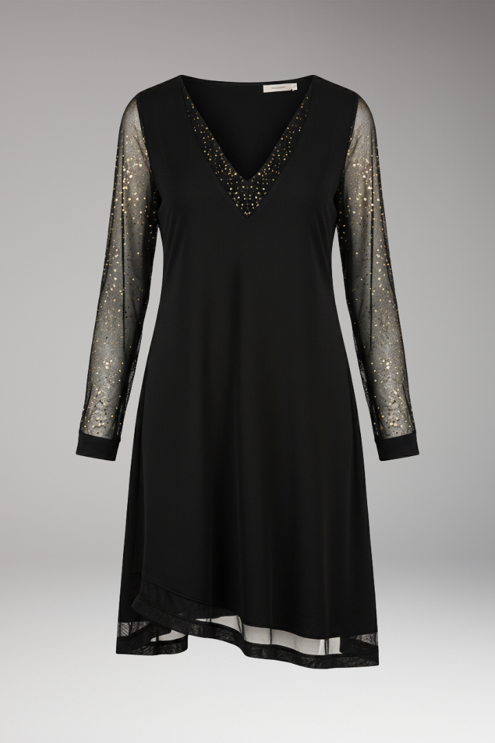 Women's Sequined Dress Plunging Neckline - Vonnera