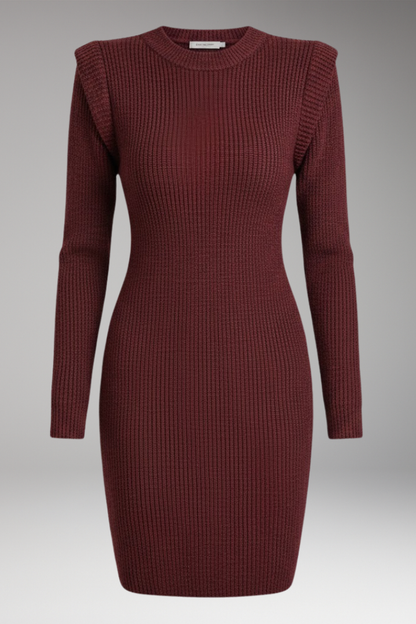Women's Long Sleeve Round Neck Dress - Vonnera