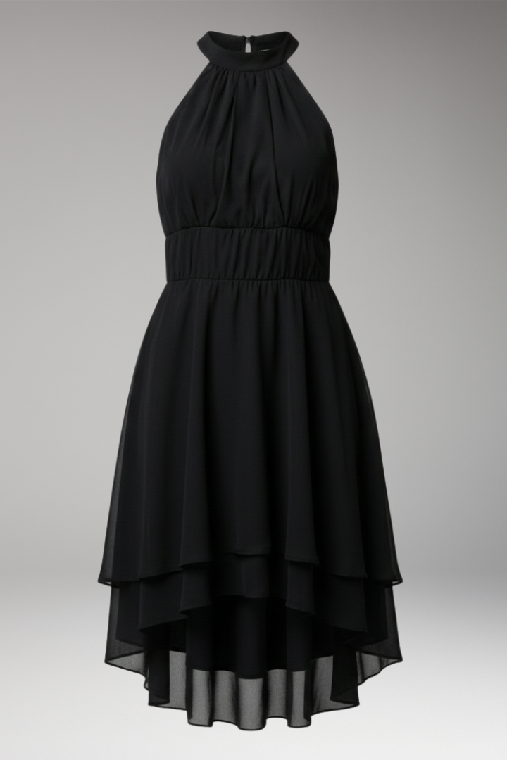 Women's Ruffle Round Neck Dress - Vonnera
