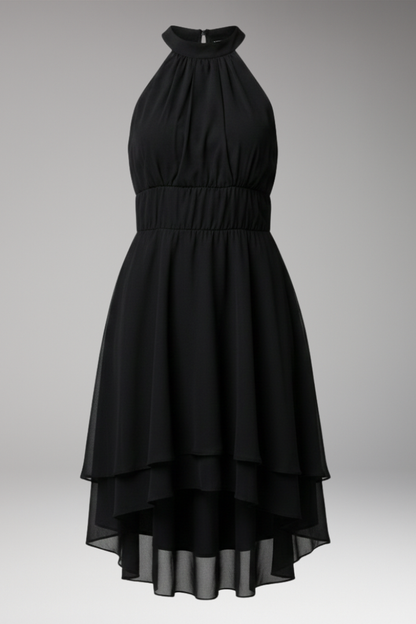 Women's Ruffle Round Neck Dress - Vonnera