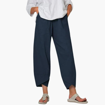 Women's Elastic Waist Trousers Full-Length Pants