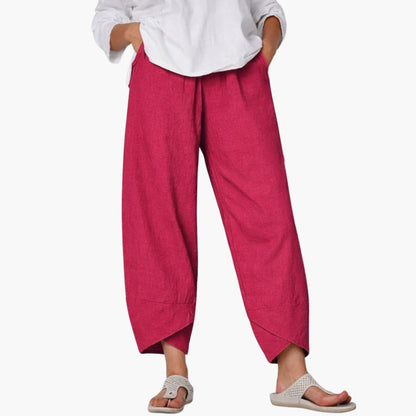 Women's Elastic Waist Trousers Full-Length Pants