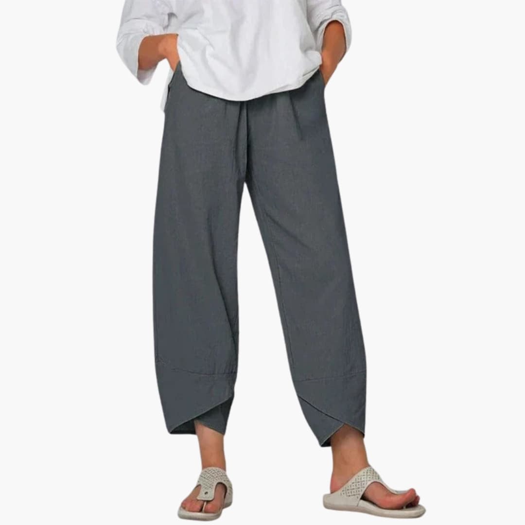 Women's Elastic Waist Trousers Full-Length Pants
