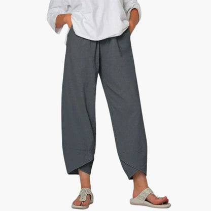 Women's Elastic Waist Trousers Full-Length Pants