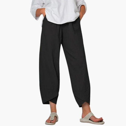Women's Elastic Waist Trousers Full-Length Pants