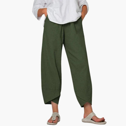 Women's Elastic Waist Trousers Full-Length Pants