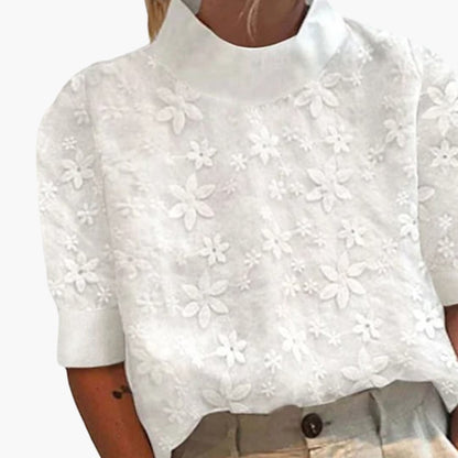 Women's Long Sleeve Embroidered Blouse Loose Fit