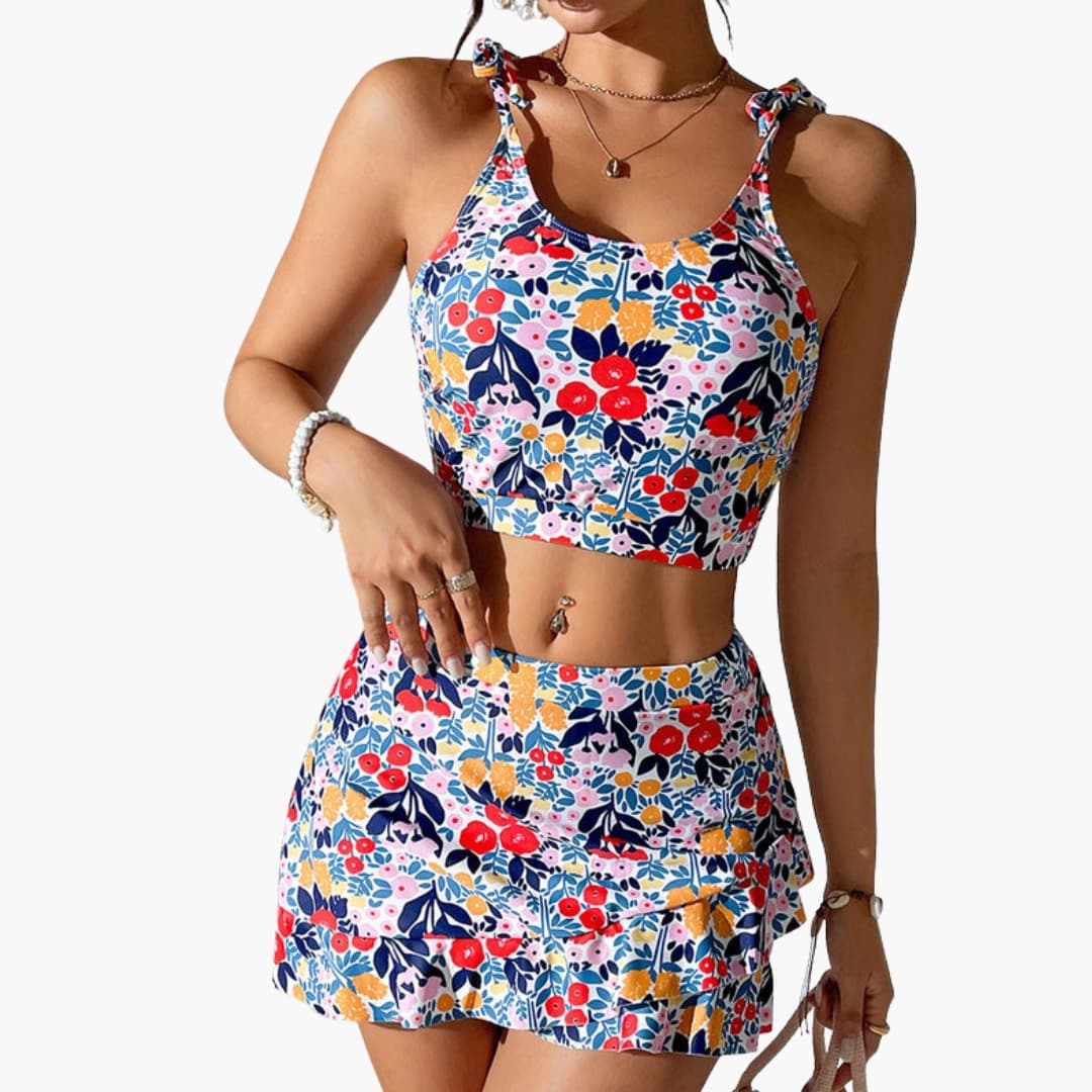 Women's Floral Two-Piece Crop Set - Vonnera
