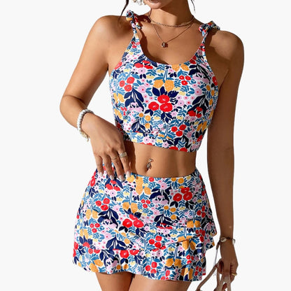 Women's Floral Two-Piece Crop Set - Vonnera