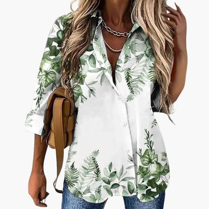 Women's Floral Woven Blouse 3/4 Sleeve - Vonnera