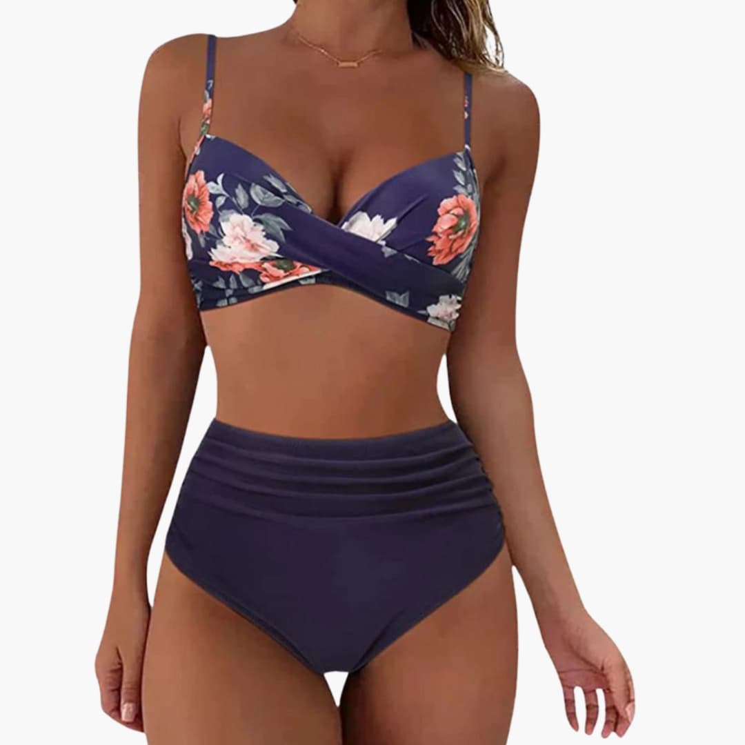 Women's Floral Bikini Set Elastic Waist