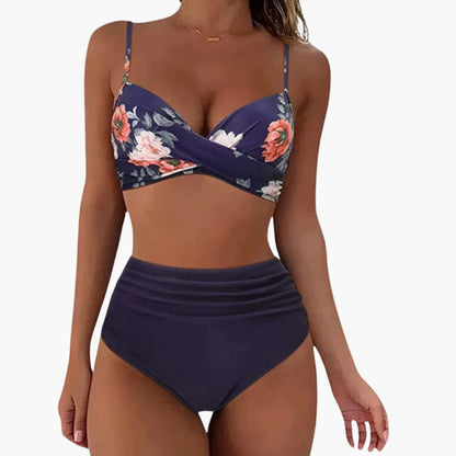 Women's Floral Bikini Set Elastic Waist