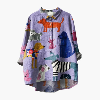 Women's Floral Crew Neck Short Sleeve Blouse