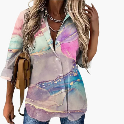 Women's Floral Blouse Long Sleeve Woven