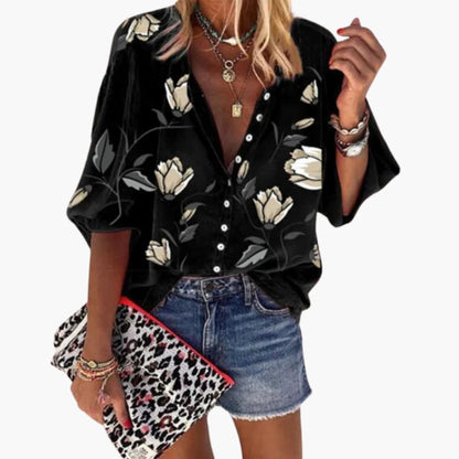 Women's Floral Blouse Woven - Vonnera